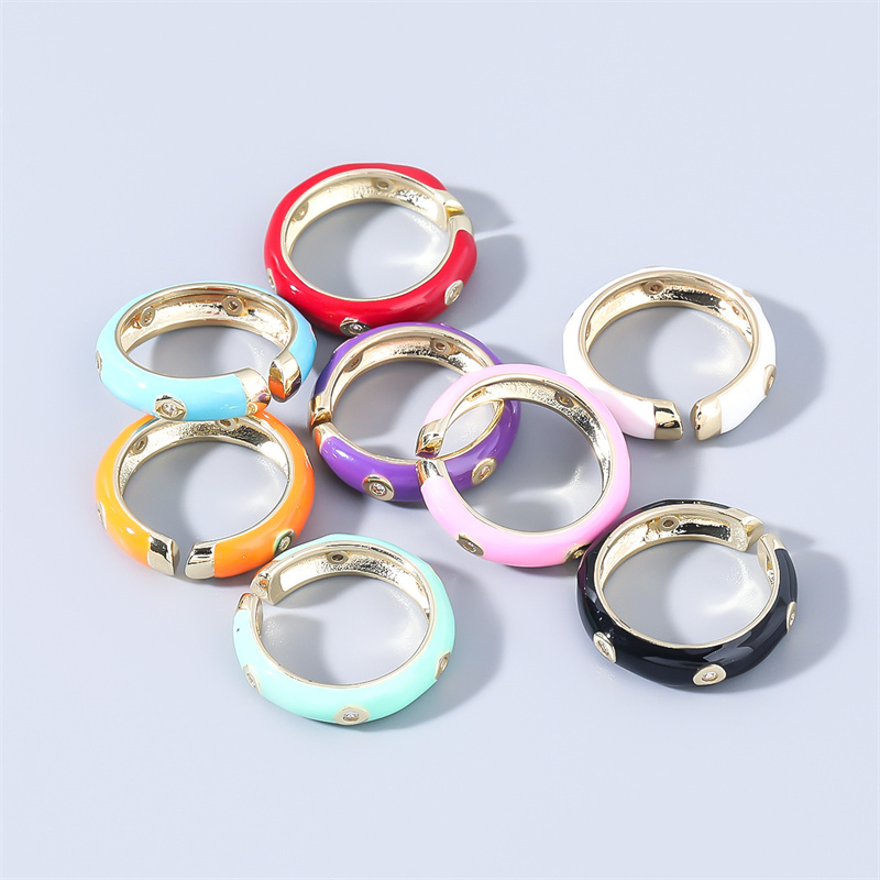 Sweet Macaron Color Acrylic Animal Design Finger Hollow Ring Supplier