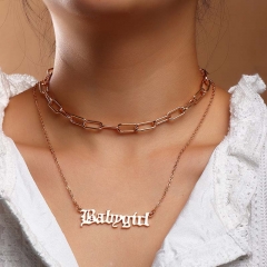 Fashion Simple Letters Design Girl Necklace Supplier
