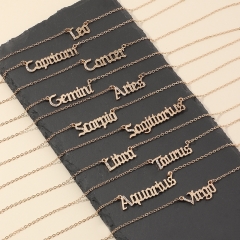 Simple English Letters Twelve Constellations Necklace Manufacturer