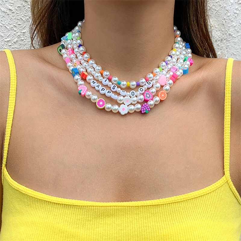 Bulk Colorful Soft Pottery Stacked Necklace Manufacturer
