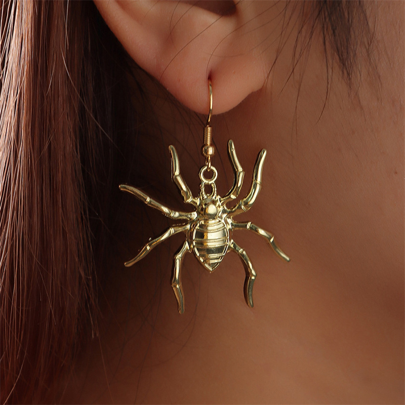 Exaggerated Personality Retro Metal Spider Earrings Halloween Earrings Distributor
