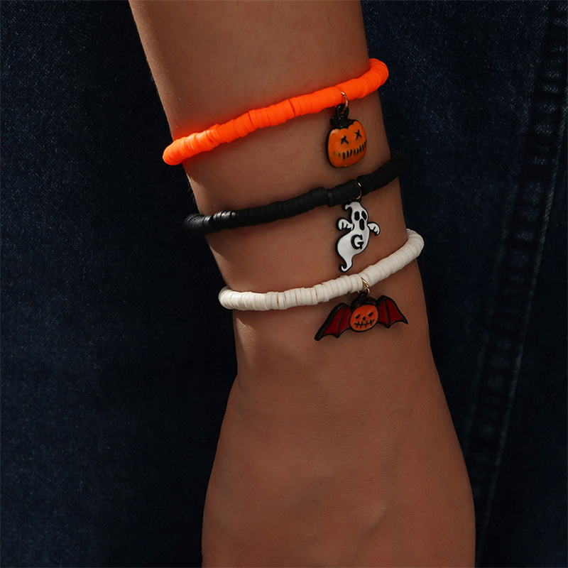 Personalized Soft Pottery Halloween Bracelet Alloy Dripping Bat Ghost Bracelet Distributor