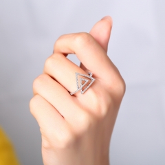 Wholesale Original Zircon Ring Simple Geometric Triangle Tail Ring
