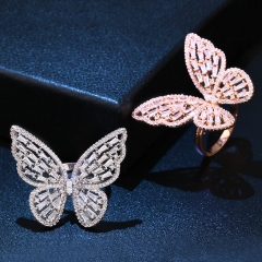 Wholesale Exaggerated Personality Butterfly Ring Fashion Exquisite Zircon Ring