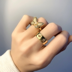 Butterfly Ring Personality Trendy Cool Ring Korean Open Zircon Ring Supplier