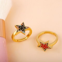 Wholesale Style Rings, Creative Five-pointed Star Opening Ring, Dripping Oil Ring