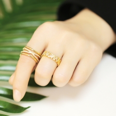 Style Gold Ring Zircon MOM Light Luxury Ring Supplier