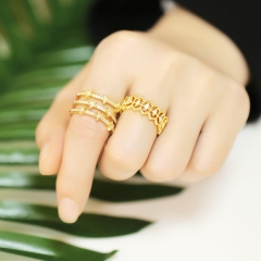 Retro Cool Open Multi-layer Ring Korean Version Of Simple Zircon Ring Tail Ring Supplier