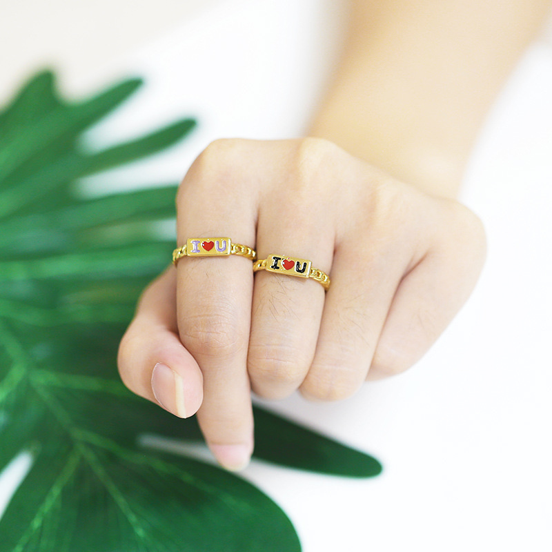Retro Couple Rings, Light Luxury, Cool Personality, Open Adjustable Chain Ring Supplier