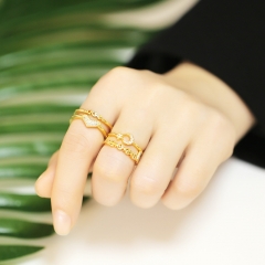 Popular Star And Moon Ring, Cool Personality Double Love Open Ring Supplier