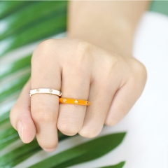 Fresh And Colorful Rings Fashion Zircon Fairy Dripping Oil Ring Supplier
