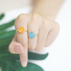 Wholesale Star Moon Sun Ring  Open Dripping Oil Ring