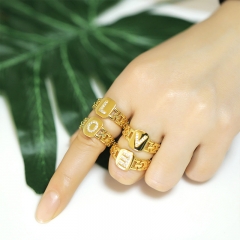 English Letter Ring Creative Personality Watchband A Letter Open Ring Supplier