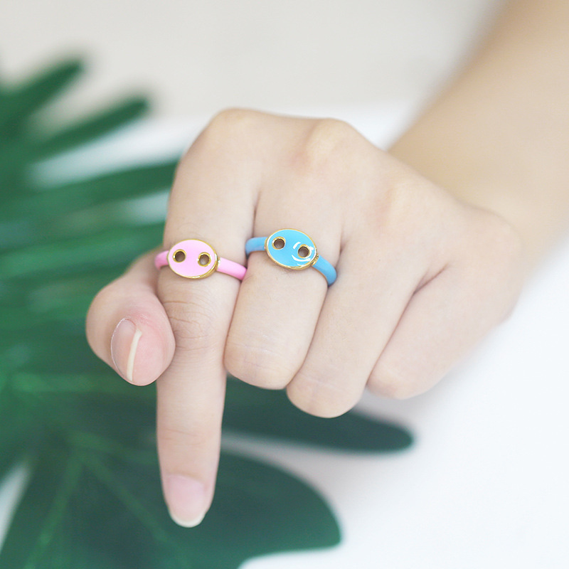 Fashion Color Dripping Oil Pig Nose Ring Personalized Ring Cool Ring Manufacturer