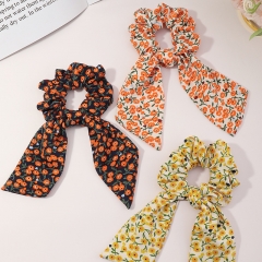 Wholesale Jewelry Ribbon Hair Tie Floral Bow Hair Tie