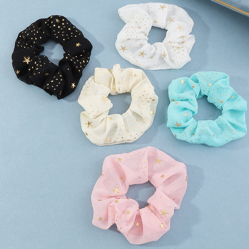 Wholesale Jewelry Hair Tie Net Yarn Five-pointed Star Decoration Gentle Series Hair Rope