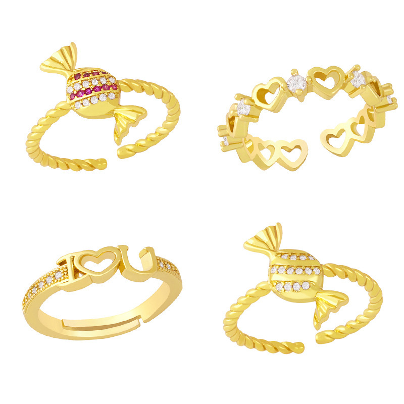 Candy Ring Opening Simple Design Sense Of Love, Trendy And Cool Manufacturer