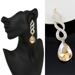 Wholesale High-quality Crystal Flame Earrings Women's Luxury High-end Dinner Earrings