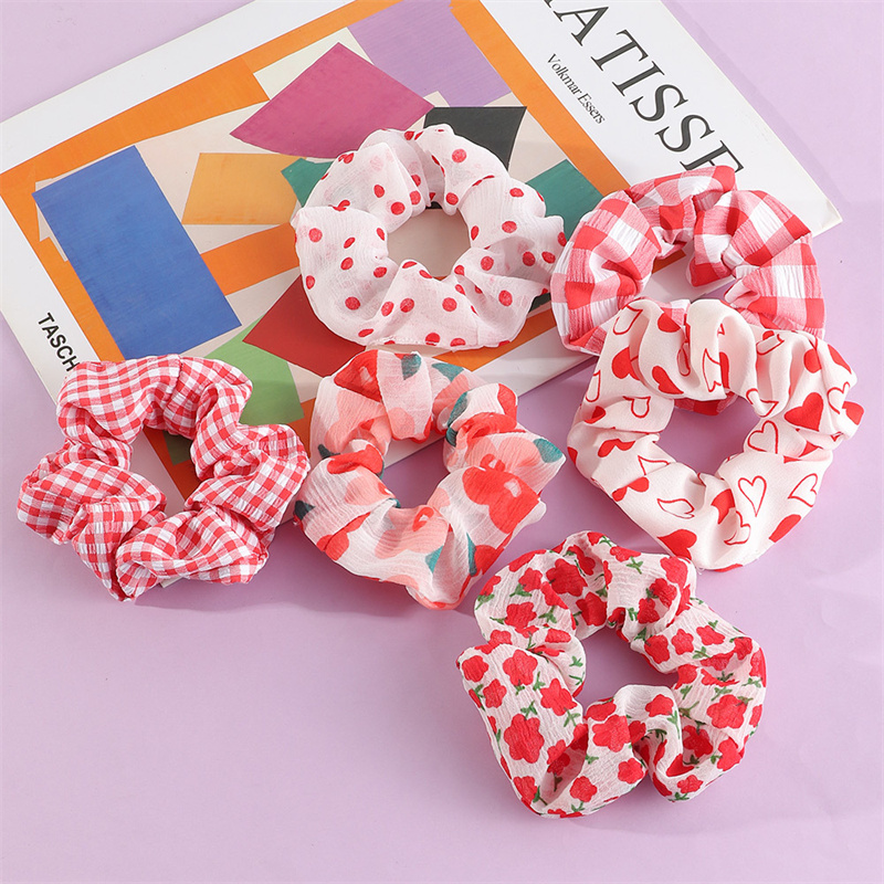 Wholesale Jewelry Korean Retro Color British Plaid Hair Tie Color Transparent Plaid Hair Tie