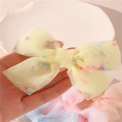 Wholesale Jewelry Children's Hairpin Decoration Net Yarn Bow Double Layer Fairy Headdress