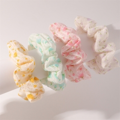 Wholesale Jewelry Korean Version Of Sweet Floral Hair Tie Simple Fiber Hair Rope Out
