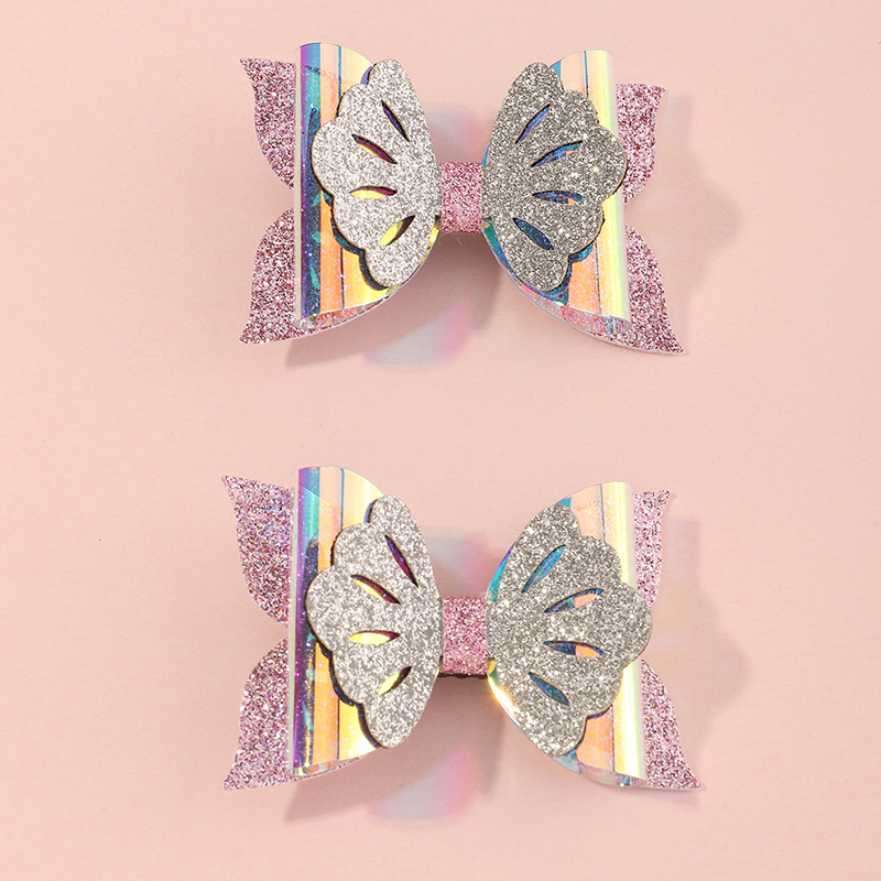 Wholesale Jewelry Fishtail Double Wings Resin Cartoon Flower Bow Girl Hairpin