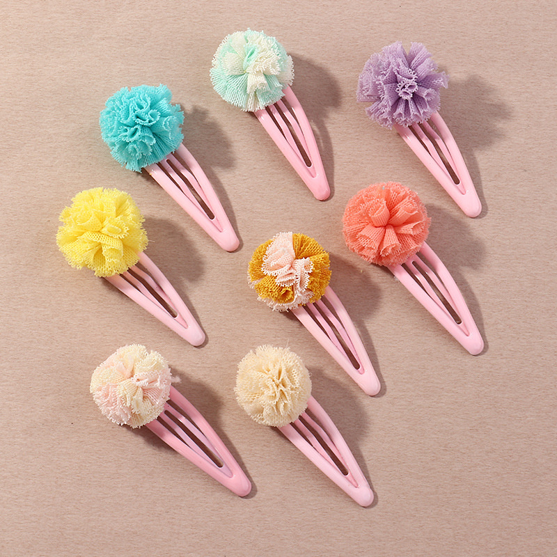 Wholesale Jewelry Korea Children's Hair Accessories Chiffon Net Yarn Ball Hairpin Girls Hair Tie