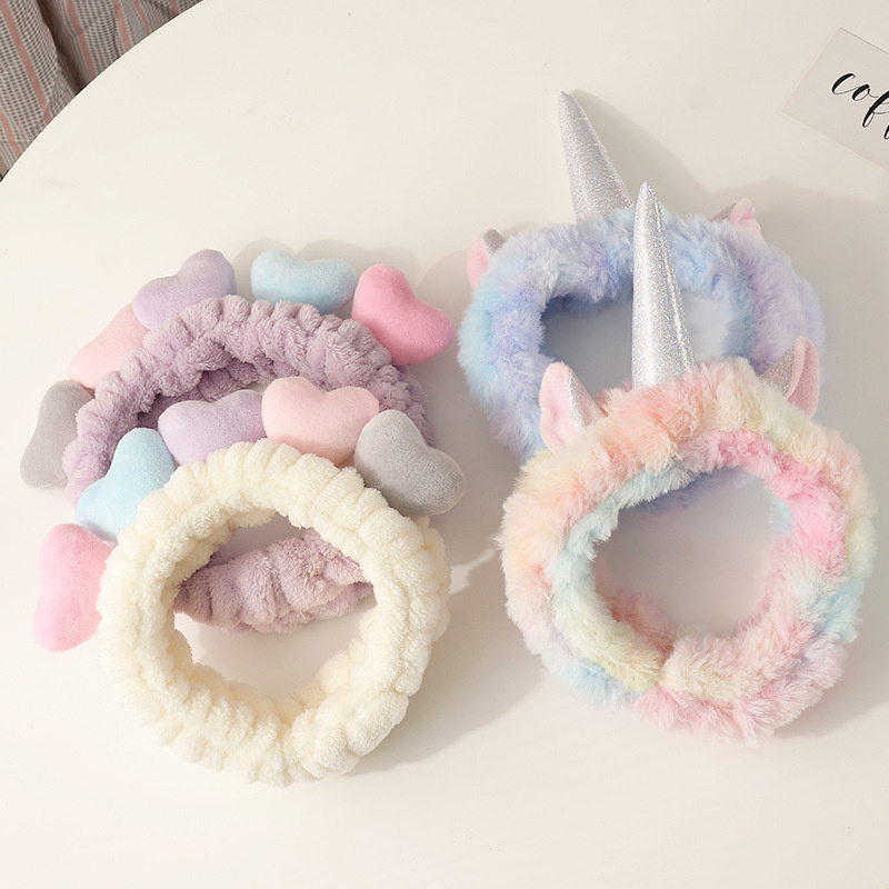 Wholesale Jewelry Korean Face Wash Hairband Women's Simple Wide-brimmed Non-slip Love Unicorn Hair Accessories