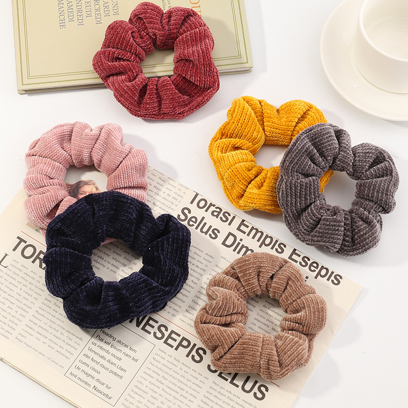 Wholesale Jewelry Korean  Style Plaid Hair Tie Ponytail Hair Rope Hair Tie Woolen Women