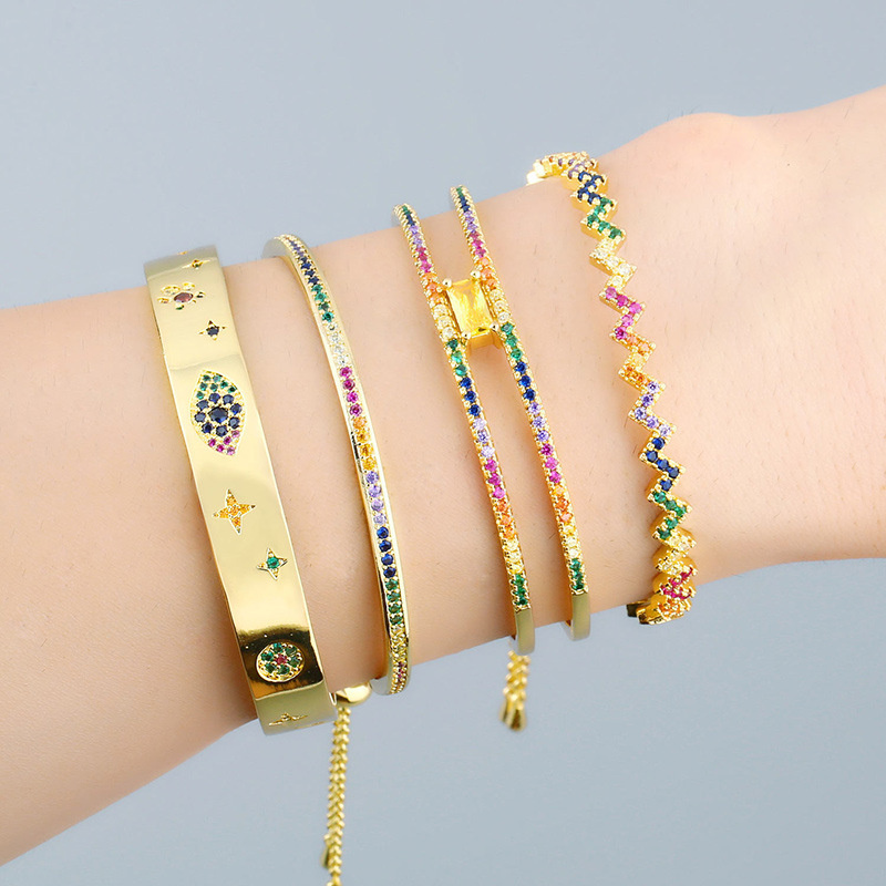 Bohemian Rainbow Bracelet Retro Personality Open Bangle Gift For Girlfriend Manufacturer