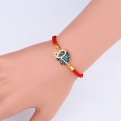 Exquisite Zircon Red String Bracelet Fashion Pull-out Elephant Design Shell Manufacturer