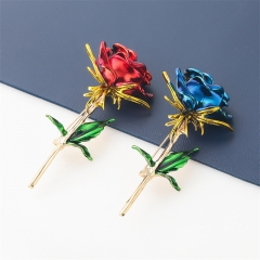 Wholesale Alloy Dripping Rose Flower Brooch Dress
