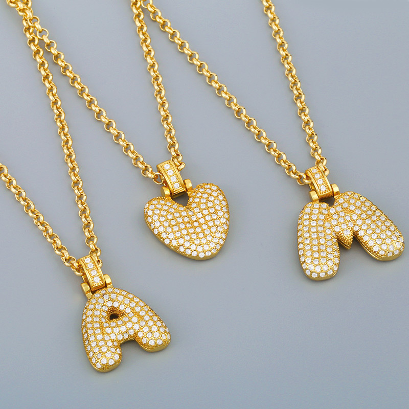 Wholesale Fashion  Selling English Alphabet Couple Copper Necklace Jewelry
