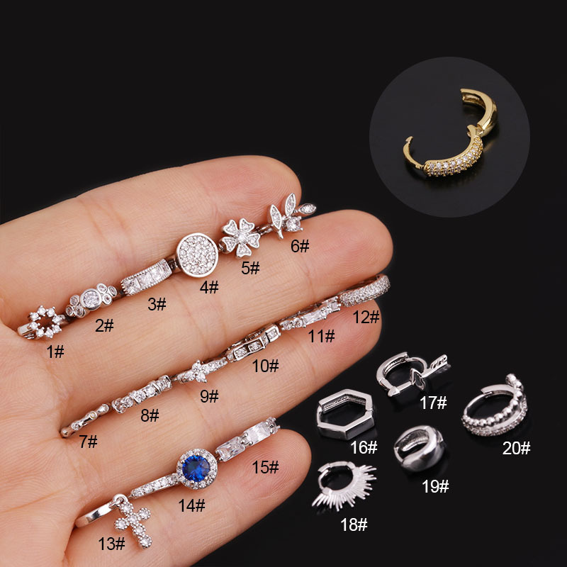 Mini Zircon Earrings Creative Fashion Flower Piercing Ear Buckles Distributor