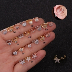 Mini Cartilage Ear Buckles Inlaid Zircon Creative Flowers Distributor