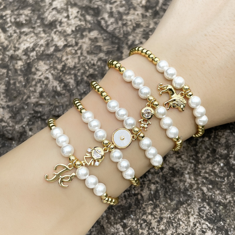 Fashion Chic Lion Pattern Pearl Bracelet Bracelet Manufacturer