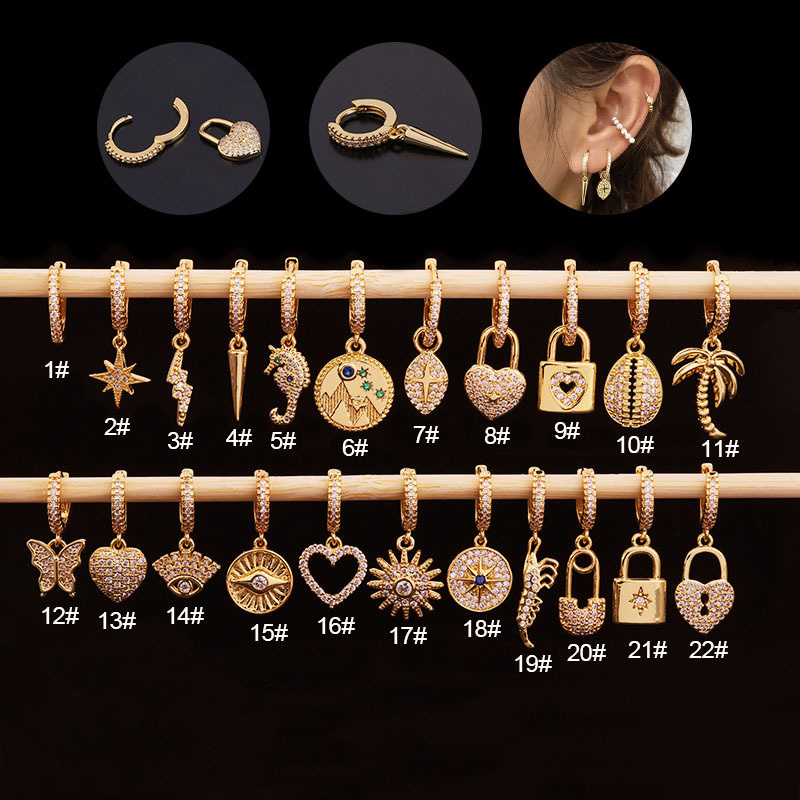 Creative Exaggerated Zircon Love Earrings Fashion Gold Distributor