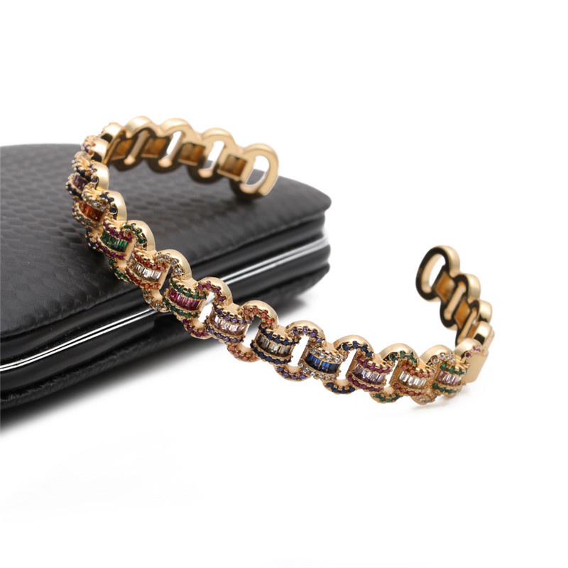 Style Color Copper Zircon Opening Adjustable Bracelet Distributor