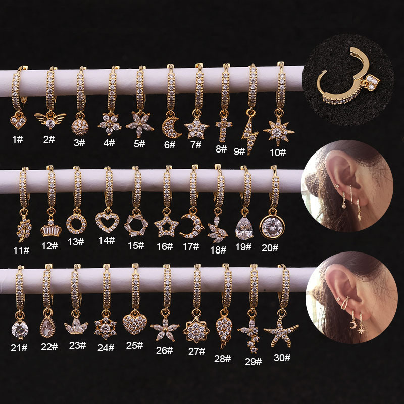 Earrings Inlaid Zircon Lightning Pattern Creative Piercing Earrings Distributor