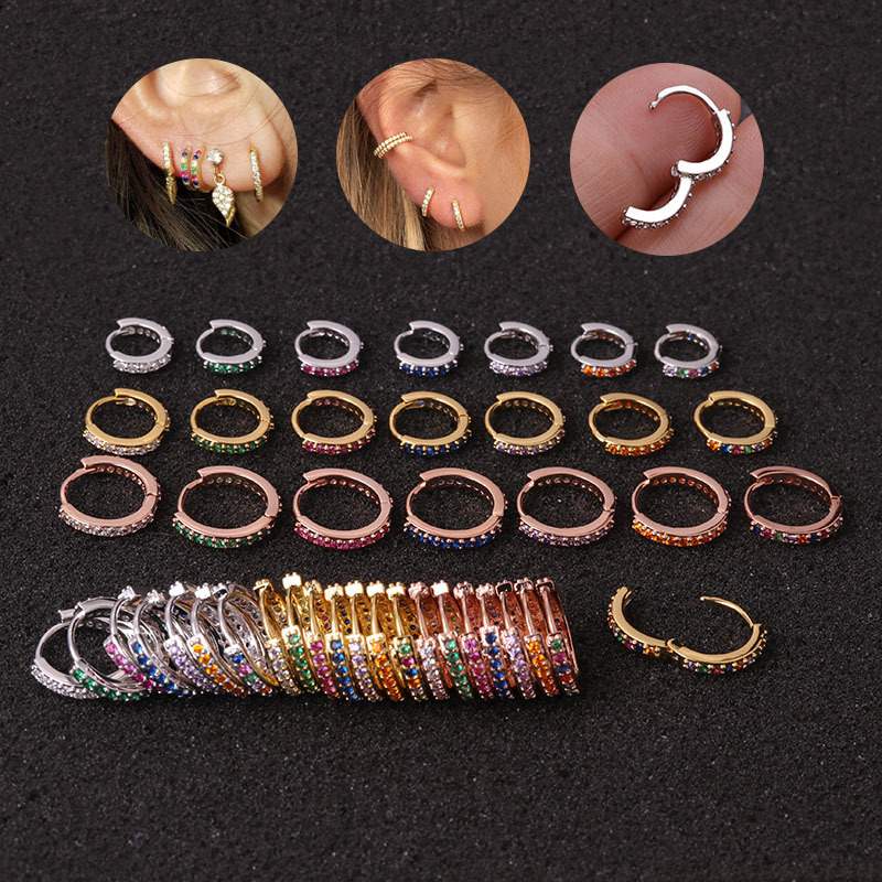 Ear Piercing Jewelry Colorful Zircon Round Ear Buckles Creative Simplicity Distributor