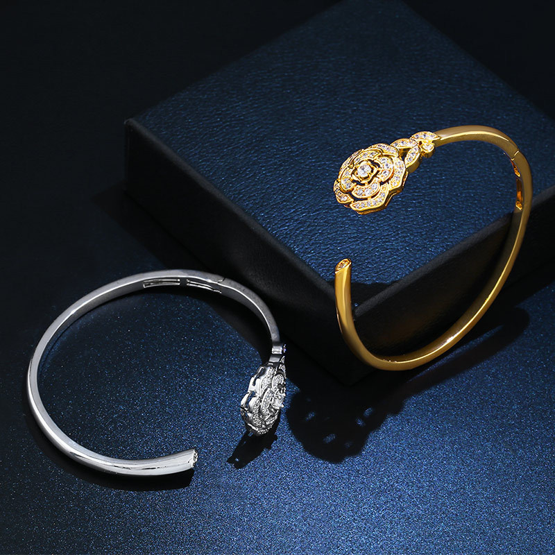 Wholesale Original High-end Jewelry Diamond-studded Rose Flower Bracelet