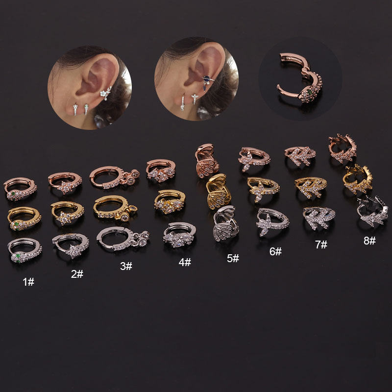 Style Ear Buckle Creative Serpentine Zircon Earrings Personalized Piercing Jewelry Distributor