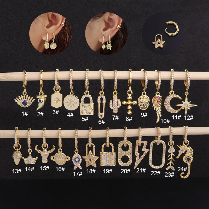 Creative Jewelry Personalized Fashion Earrings Inlaid Zircon Piercing Earrings Distributor