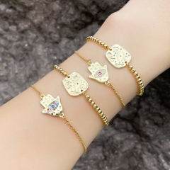 Gold-plated Colored Zircon Adjustable Pull Bracelet Simple Trendy Manufacturer