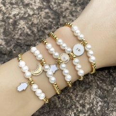 Pearl Design Handmade Beaded Retro Stars Moon Stretch Bracelet Manufacturer