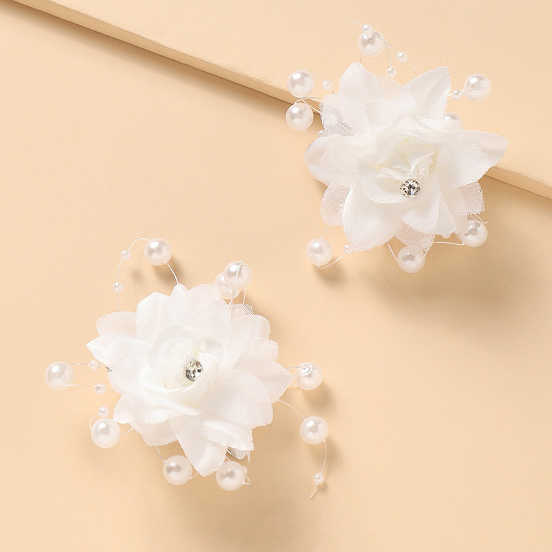 Wholesale Jewelry White Pearl Flower Flower Fairy Bridal Hair Accessory