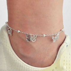 Wholesale Selling Beach Multilayer Hollow Butterfly Pendant Anklet Personalized Fashion Jewelry