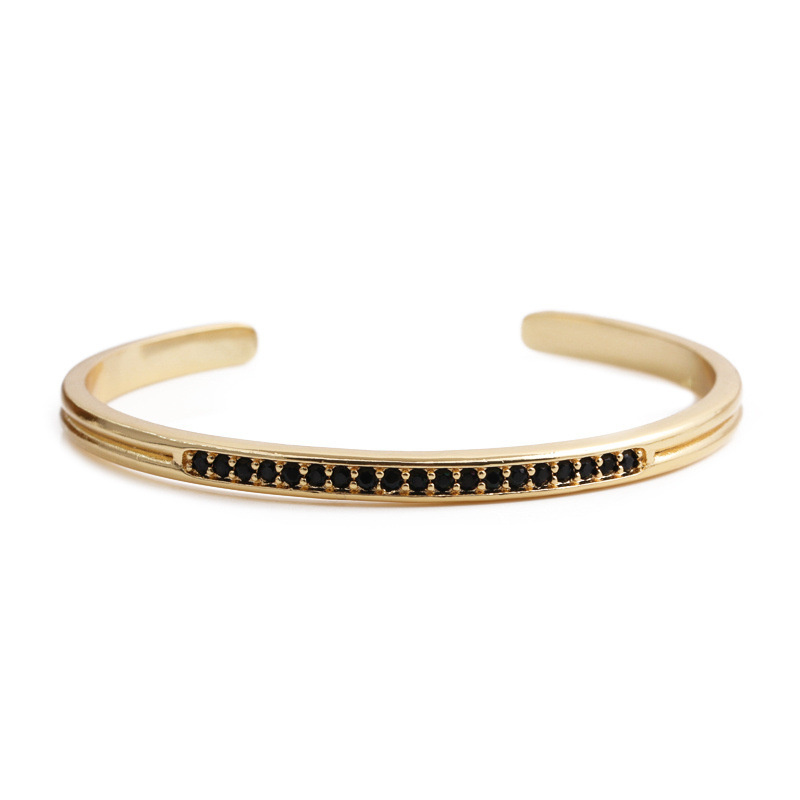 Trendy Copper Zircon Open Bracelet Fashion Couple Distributor