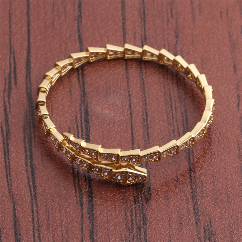 Gold Bracelet With Zircon Opening Adjustable Bracelet Distributor