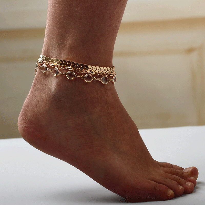 Popular Sequin Anklet Fashion Arrow Three-piece Set With Diamonds Distributor